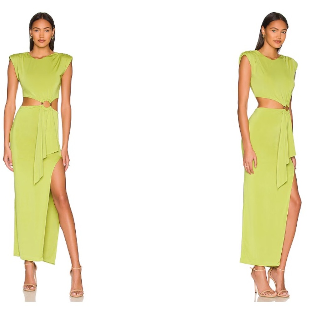 Lovers and Friends chartreuse party dress
